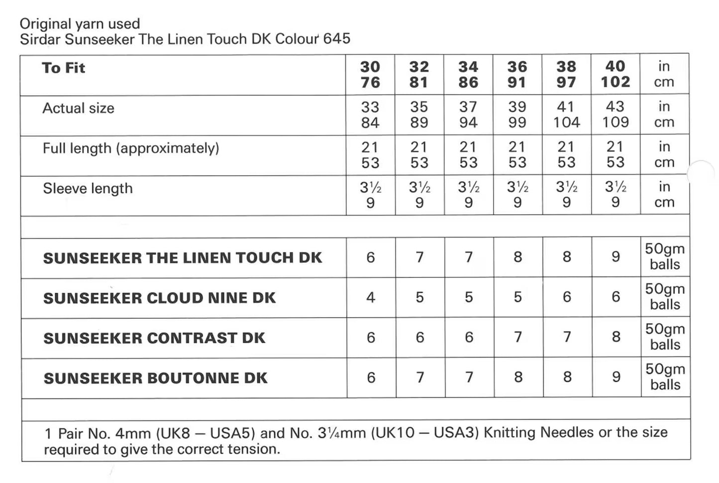 Timeless Vintage Style Knitwear Top Knitting Pattern