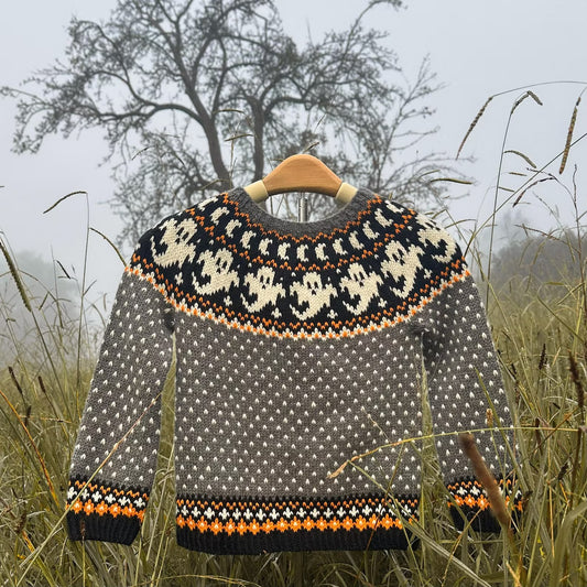 Lunar Spirit Halloween Pullover Knitting Pattern