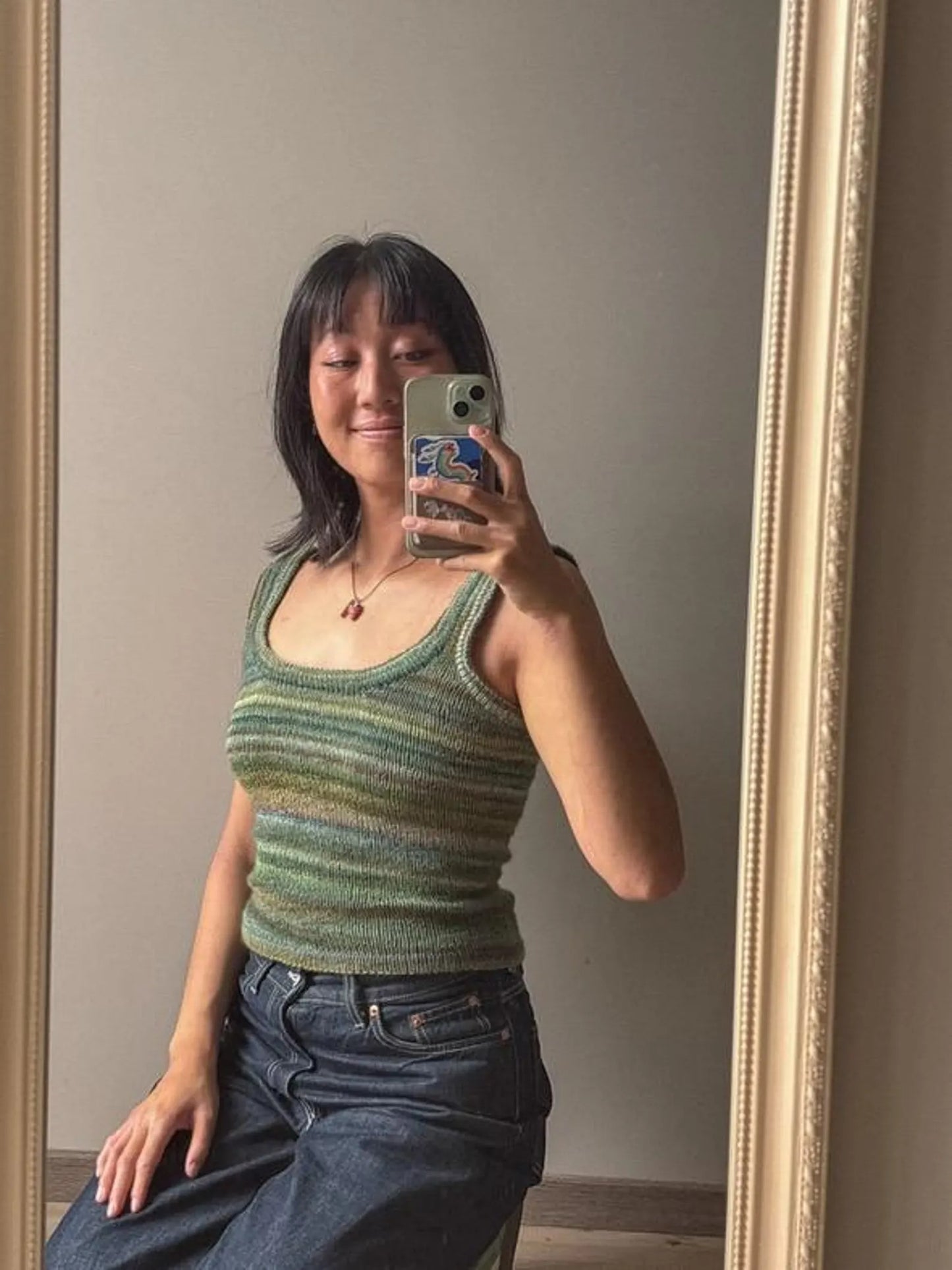 Modern Straight Neck Cami Knitting Pattern
