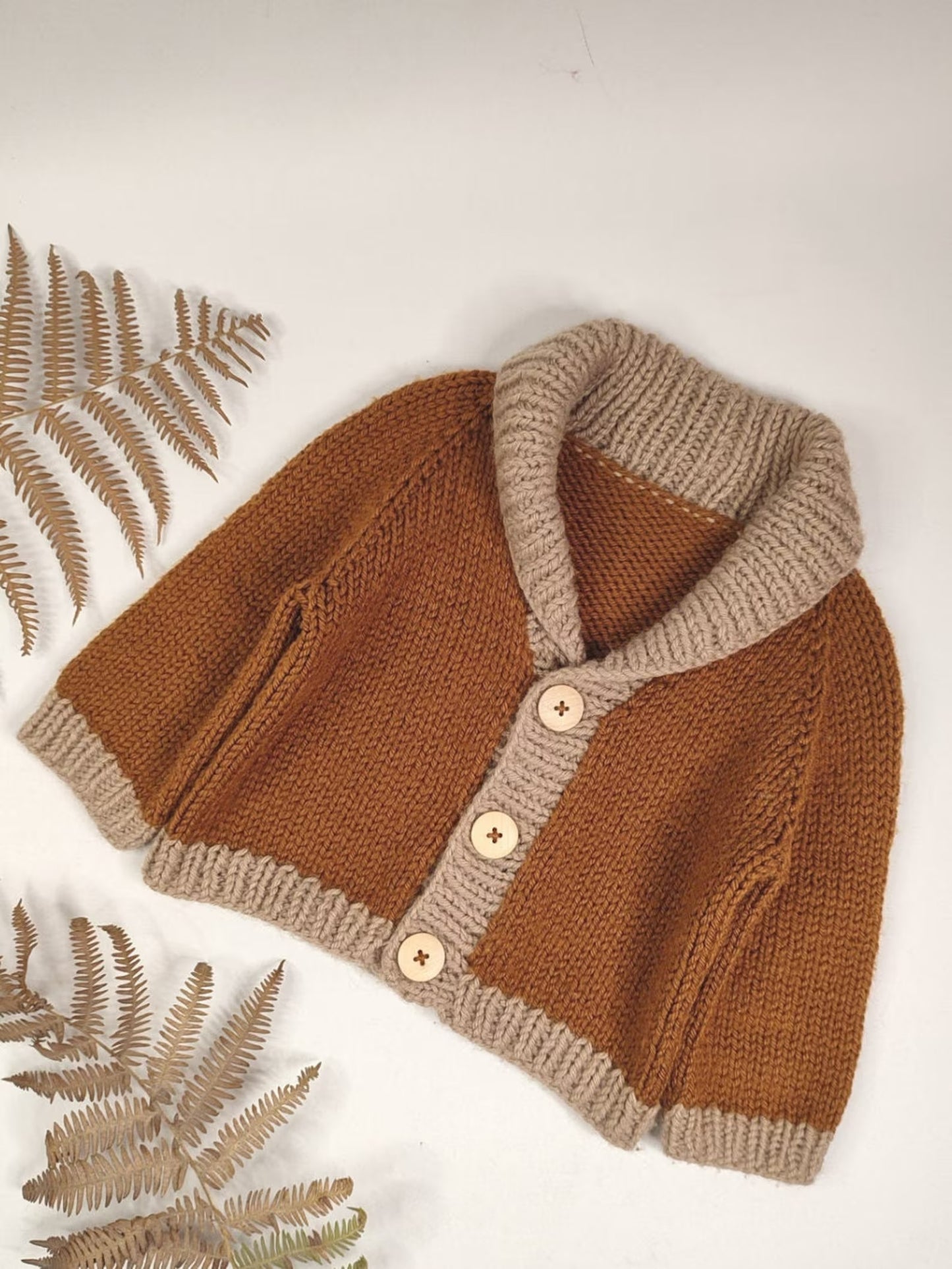 Classic Collar Buttoned Cardigan Knitting Pattern
