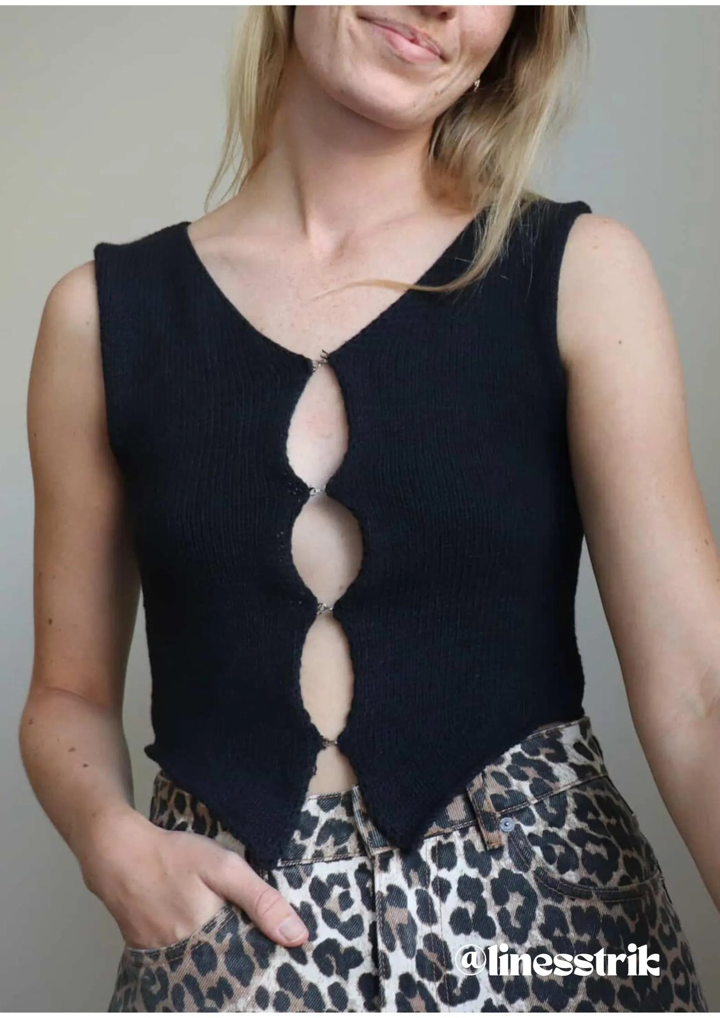 Refined Open Front Layering Top Knitting Pattern