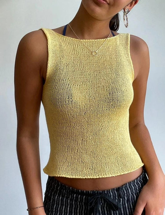 Elegant Open-Back Blouse Knitting Pattern