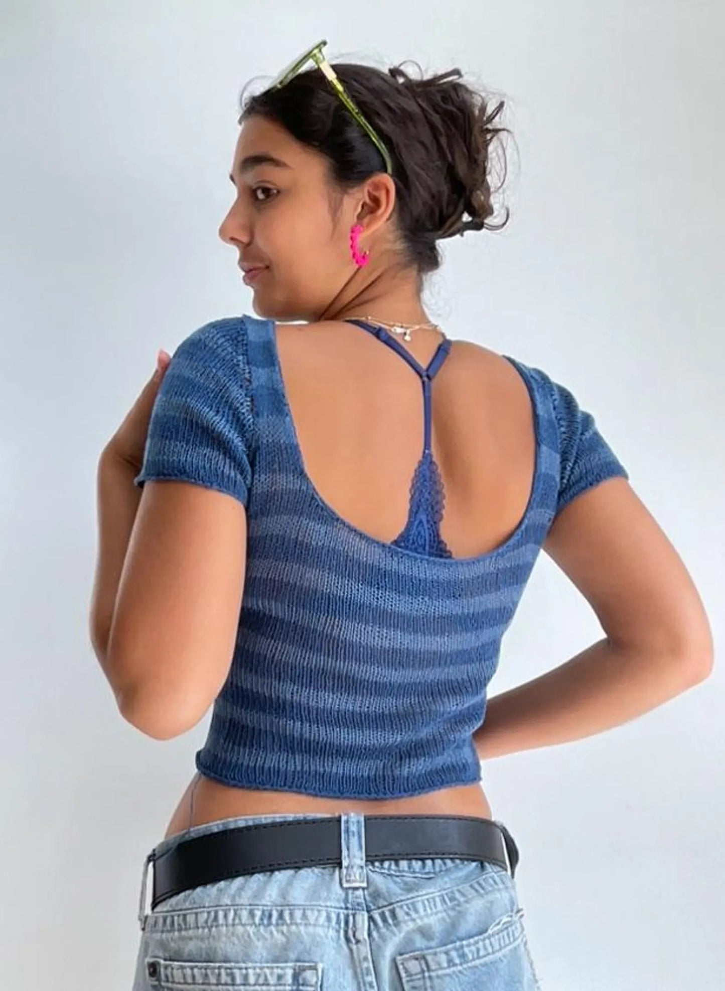 Elegant Open-Back Blouse Knitting Pattern