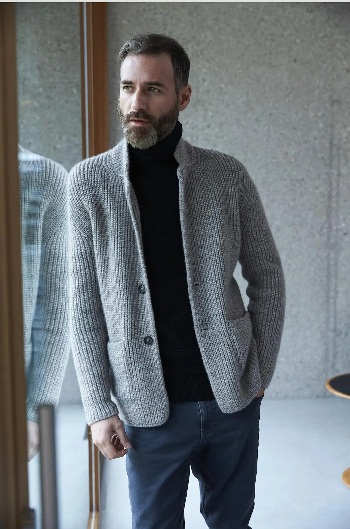 Classic Buttoned with Pocket Men's Cardigan Knitting Pattern