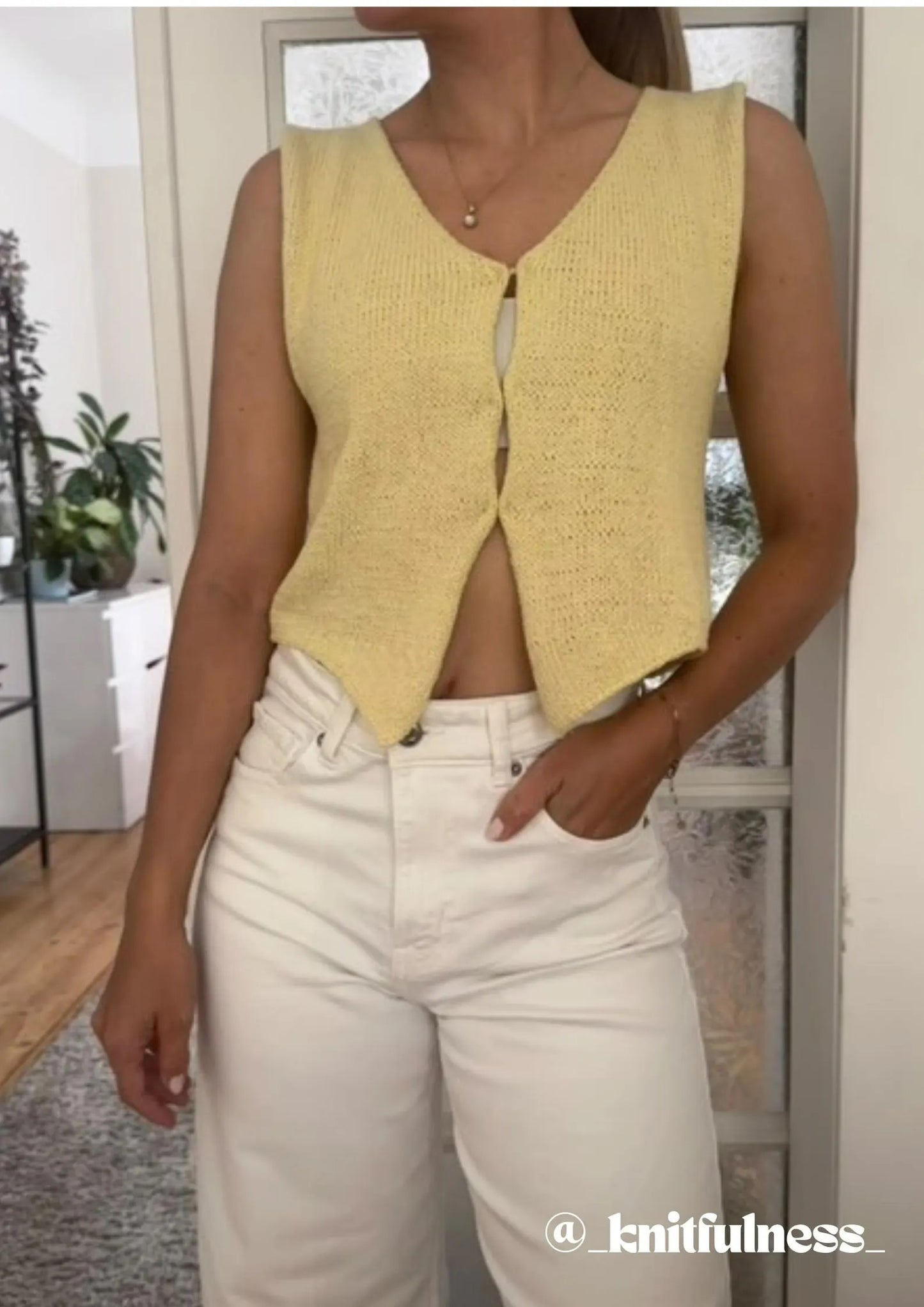 Refined Open Front Layering Top Knitting Pattern