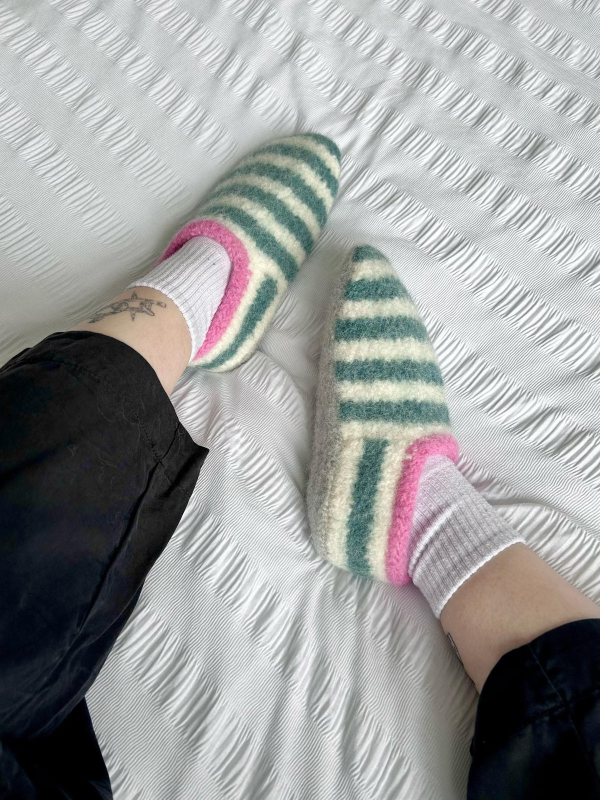Cute Sailor Slippers Knitting Pattern
