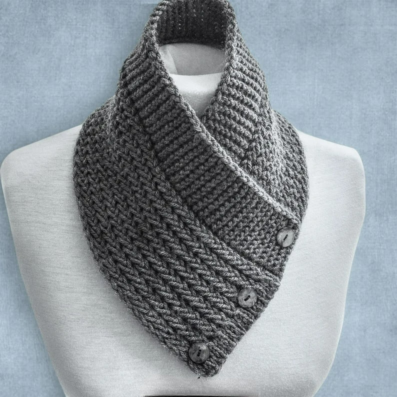 Fashionable Buttoned Cowl Knitting Pattern