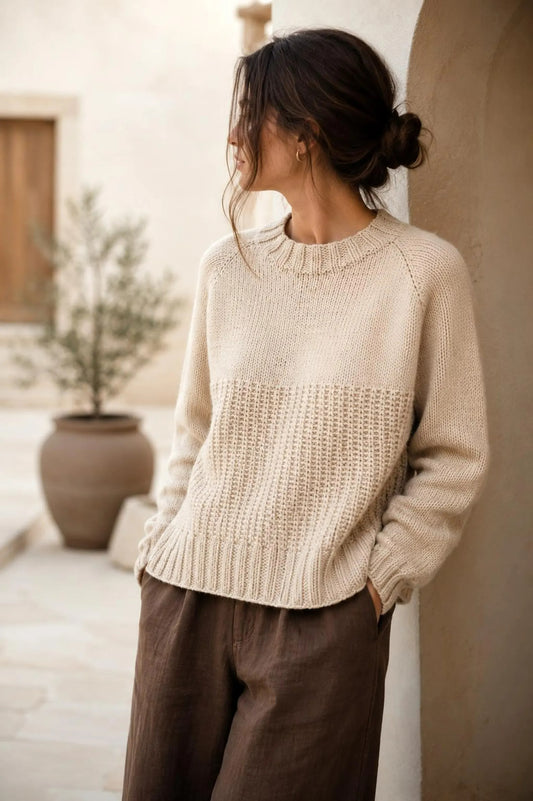 Cozy Textured Yoke Jumper Knitting Pattern