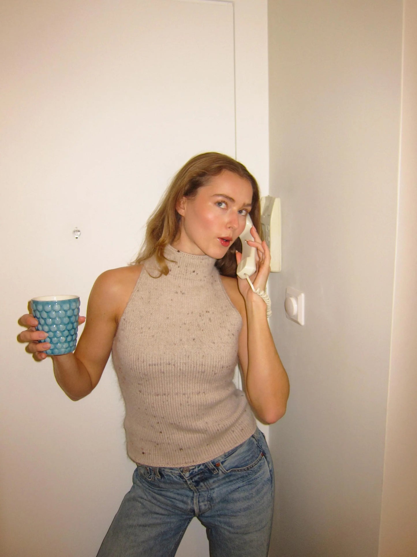 High-Neck Fitted Halter Knitting Pattern