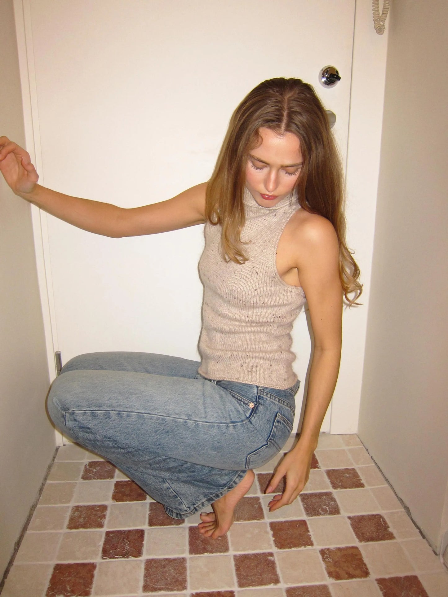 High-Neck Fitted Halter Knitting Pattern