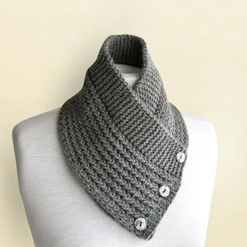 Fashionable Buttoned Cowl Knitting Pattern