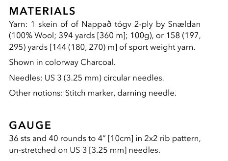 Preview the Pattern PDF — Easy Ribbed Gift Beanie materials and gauge