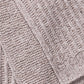 Close-up of the reversible rib texture and neat scarf edge