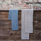 Two Simple Ribbed Scarves in blue and grey