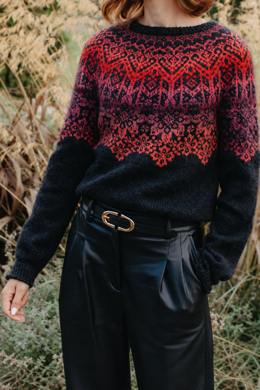 Snow Flower Yoke Sweater knitting pattern — view 05