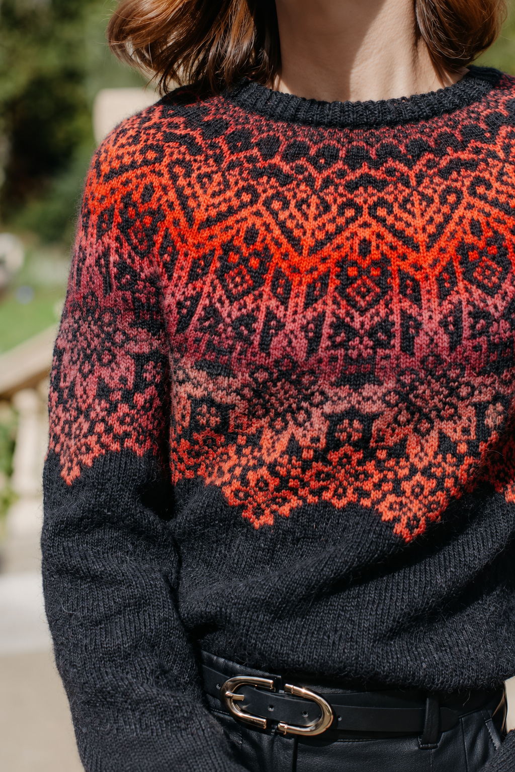 Snow Flower Yoke Sweater knitting pattern — view 06