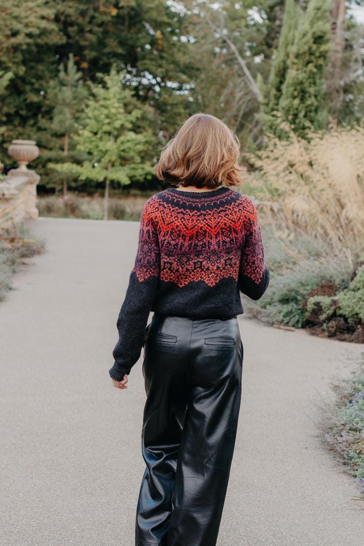 Snow Flower Yoke Sweater knitting pattern — view 08