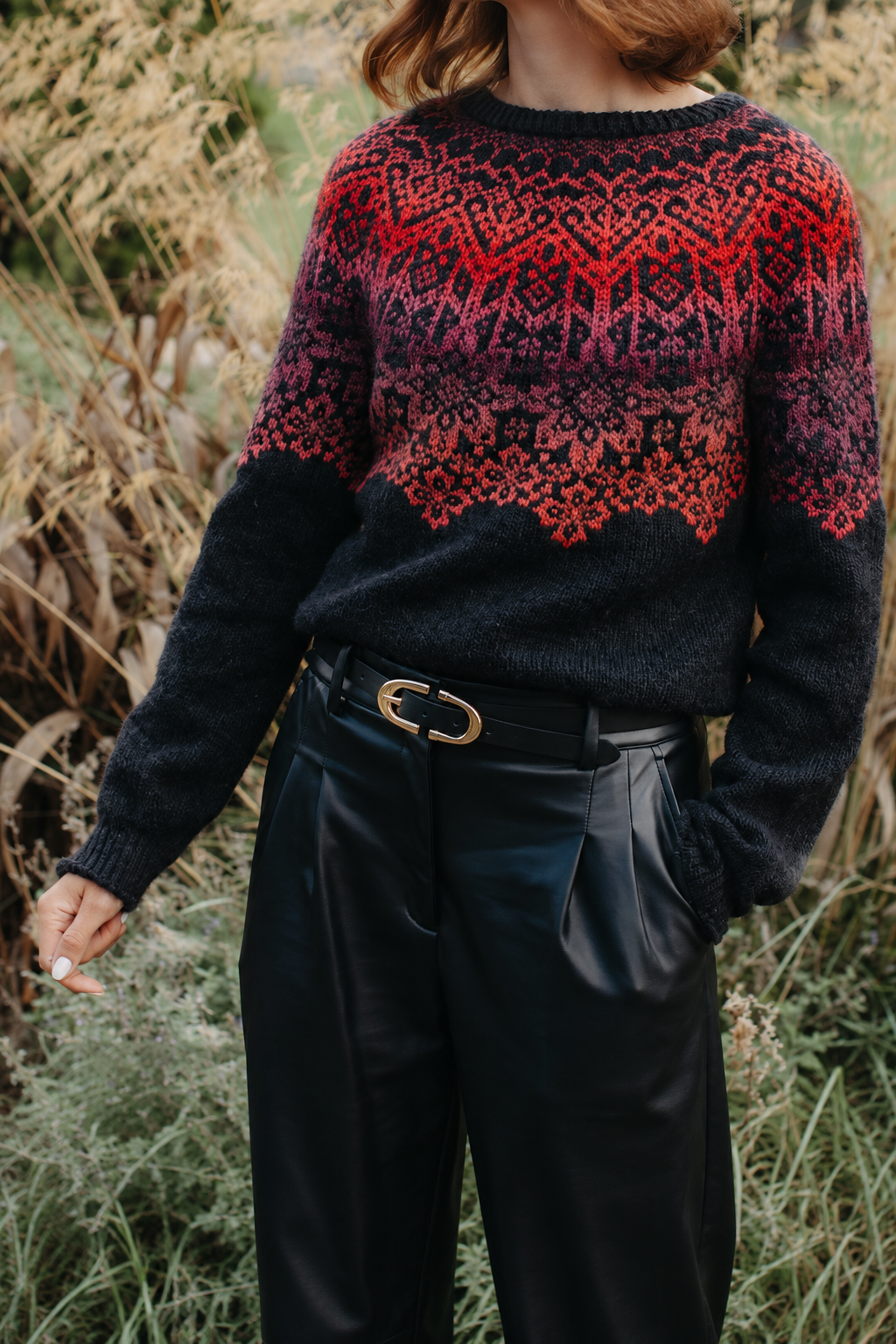 Snow Flower Yoke Sweater knitting pattern — view 10