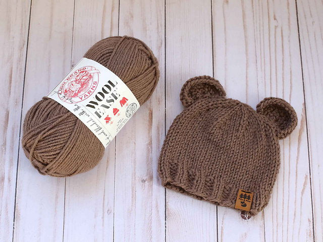 Rounded knitted bear ears