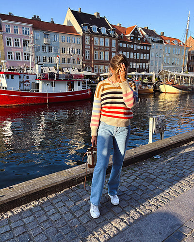 Leftover Yarn Stripe Sweater Knitting Pattern
