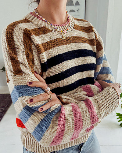 Leftover Yarn Stripe Sweater Knitting Pattern