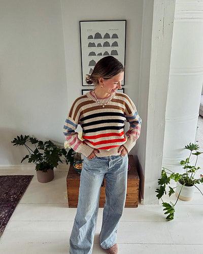 Leftover Yarn Stripe Sweater Knitting Pattern