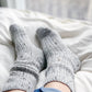 Supporting view of Classic Mock Cable Socks
