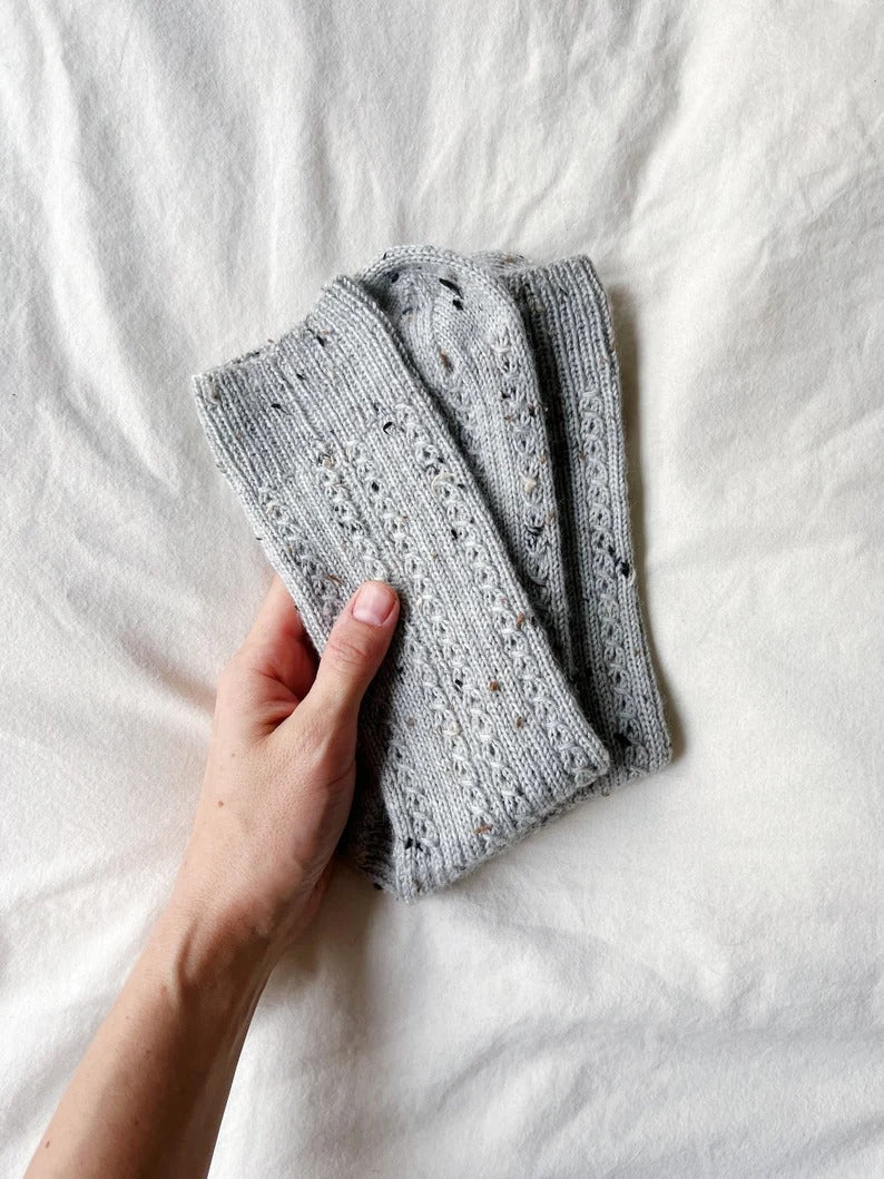 Supporting view of Classic Mock Cable Socks
