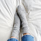 Supporting view of Classic Mock Cable Socks