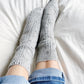 Supporting view of Classic Mock Cable Socks