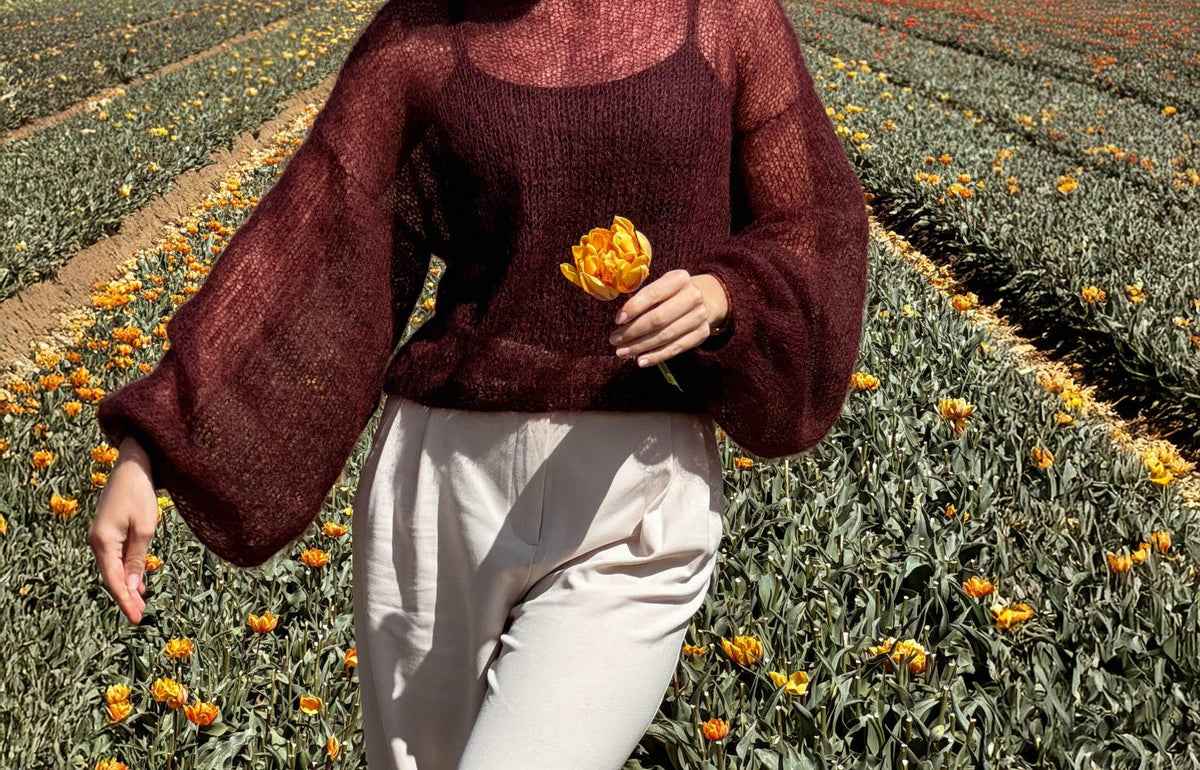 Airy Mohair Mesh Sweater Knitting Pattern – finished design