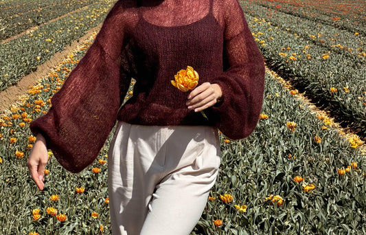 Airy Mohair Mesh Sweater Knitting Pattern – finished design