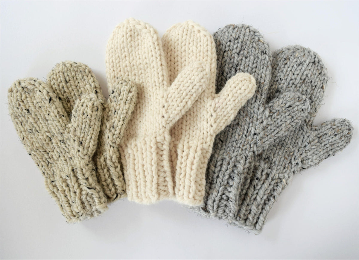 Family Warm Mittens Knitting Pattern – finished design