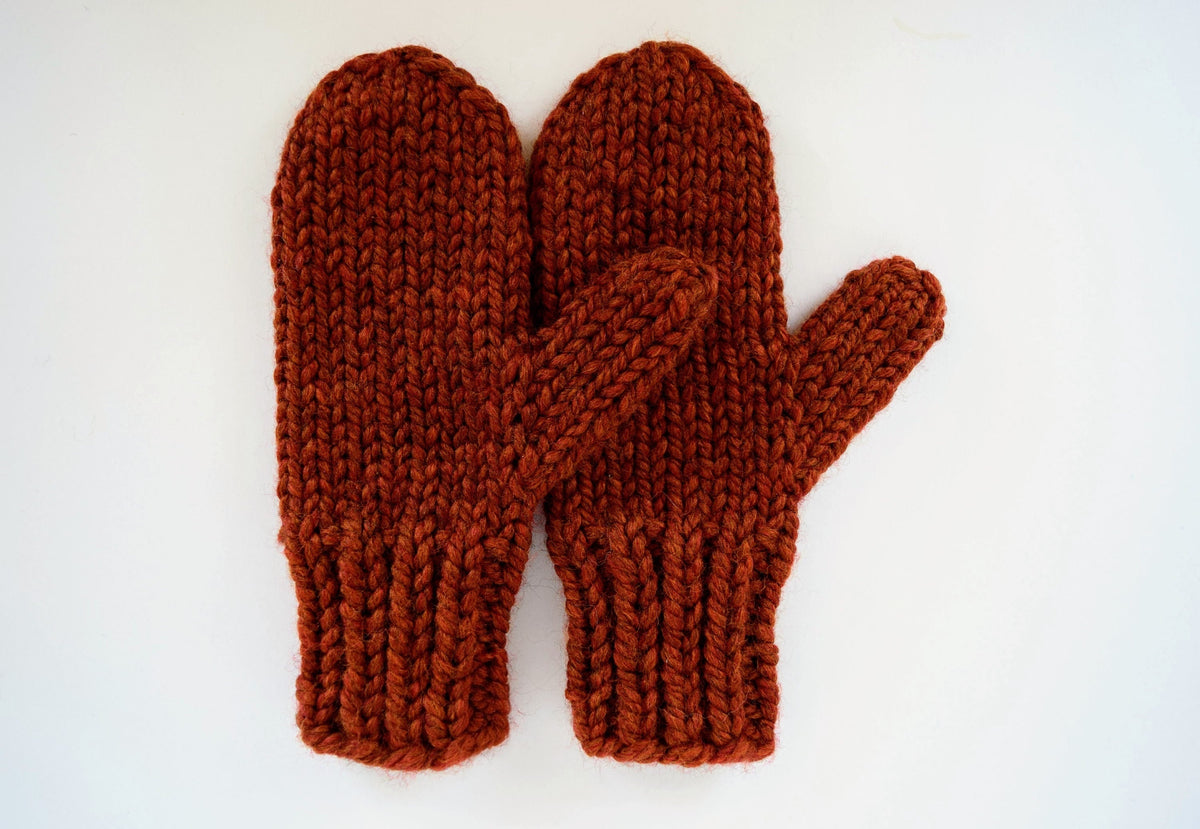 Family Warm Mittens Knitting Pattern – finished design