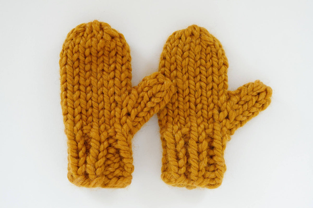 Family Warm Mittens Knitting Pattern – finished design