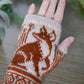 Sly Fox Fingerless Mitts Knitting Pattern – finished design