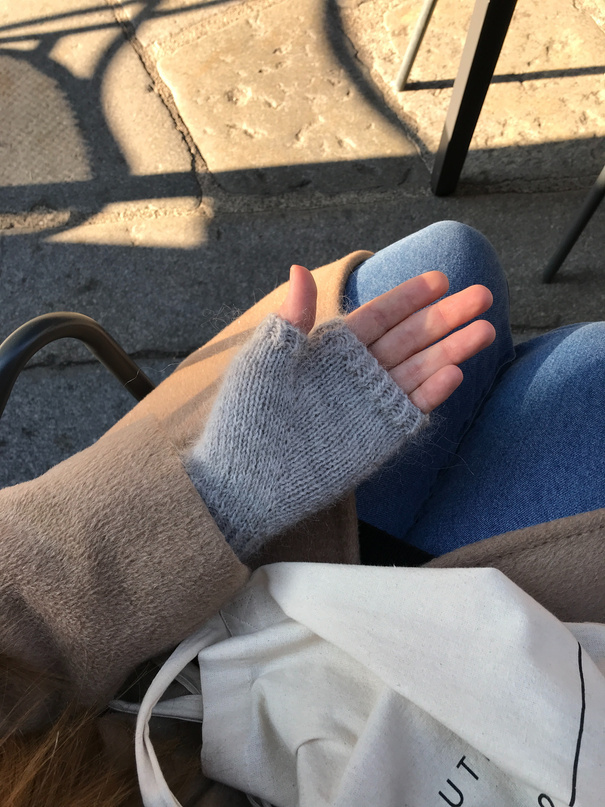 Everyday Cozy Fingerless Gloves — open-hand view