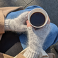 Both hands wearing Everyday Cozy Fingerless Gloves