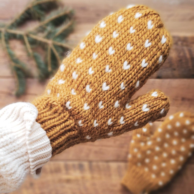 Happy Heart Fair Isle Mittens — view 2