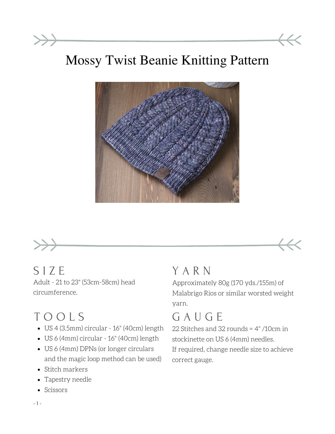 Preview the pattern PDF